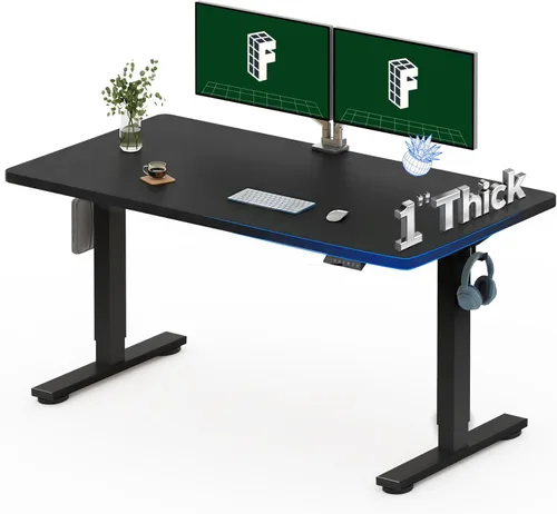 Miniatura 30 de FLEXISPOT Escritorio Eléctrico de Pie de Una Pieza, 60 x 24 Pulgadas Escritorio Ajustable con Superficie Sin Costuras, Ajuste de Altura con Parte