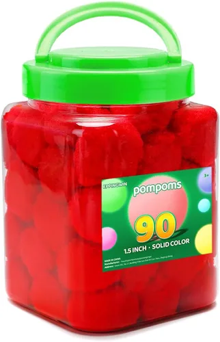 Miniatura 20 de Eppingwin 90 PCS Pompones Multicolores, Pompones Suaves de 1.5 Pulgadas para Manualidades, Colores Surtidos Pompones Grandes para Artes
