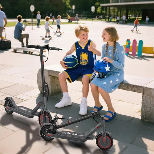 Miniatura 9 de Werhy Kids Electric Scooter, 350W Motor, 19 Mph Speed & 15 Miles Range, 8.5" Solid Tires, Lightweight Foldable Scooter with Dual Braking System, Max