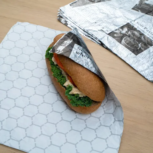 Miniatura 7 de Restaurantware Foil Lux - Envolturas para sándwich de 12 x 12 pulgadas, 500 revestimientos aislados para cestas de alimentos, papel de periódico