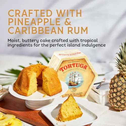 Miniatura 4 de TORTUGA Pastel de ron de piña caribeño – Pastel de ron de 32 onzas – El regalo gourmet premium perfecto para cestas de regalo, fiestas, vacaciones