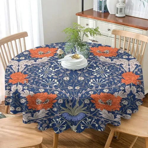 Miniatura 168 de Mantel Floral Retro de Pájaros, Diseño Original Bohemio William Morris Estampado Cubierta de Mesa para Hogar Picnic Fiesta Comedor Cocina William