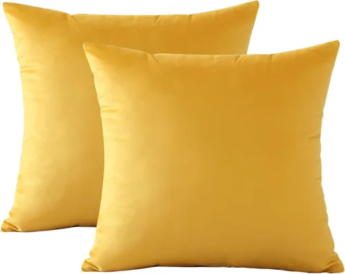 Miniatura 6 de OTOSTAR Paquete de 2 fundas de almohada decorativas de tiro de terciopelo suave de 18 x 18 pulgadas, fundas de cojín cuadradas sólidas, funda