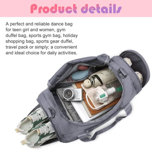 Miniatura 5 de RLGPBON Bolsa de gimnasio para mujeres y hombres, bolsa de lona para deportes, gimnasios y escapadas de fin de semana, bolsa de lona impermeable