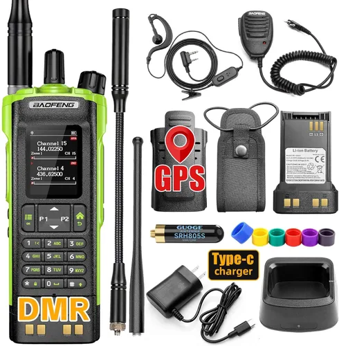 Miniatura 9 de BAOFENG DM32 DM-32UV DMR Radio Walkie Talkies de largo alcance Radio digital bidireccional Radio jamón de alta potencia de 10 W con Verde