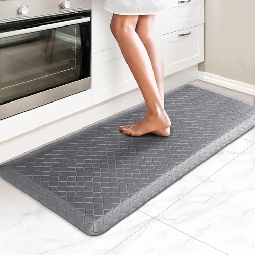 Miniatura 30 de HappyTrends Alfombras antifatiga para cocina, 4/5 pulgadas de grosor, antideslizantes, impermeables, ergonómicas, cómodas para cocina, suelo, hogar