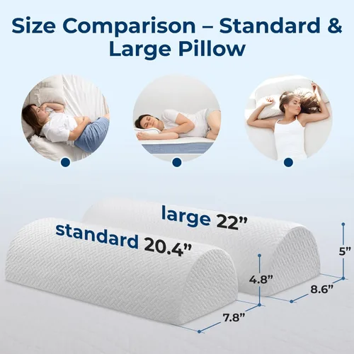 Miniatura 9 de 5 STARS UNITED Almohada de rodilla grande para personas que duermen de lado + almohada de rodilla para dormir de espalda, cojín de espuma