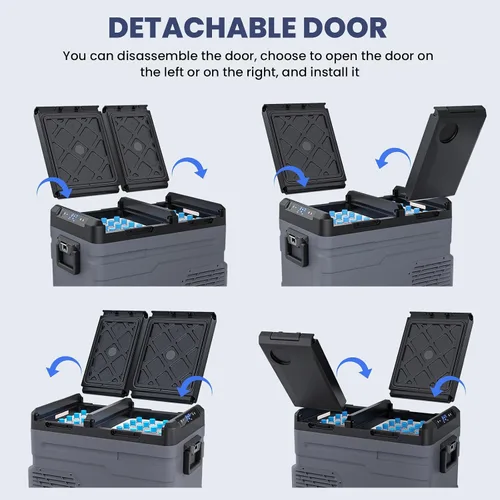 Miniatura 7 de TECXERLLON Refrigerador eléctrico de doble zona para automóvil de 12 voltios, congelador portátil de 40 cuartos de galón con control de APP