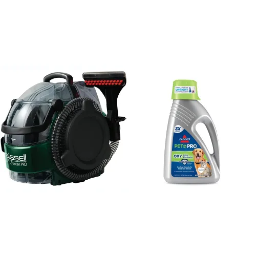 Bissell Little Green Pro Commercial Spot Cleaner BGSS1481 y BISSELL Eliminador profesional de orina de mascotas + fórmula de limpieza de alfombras