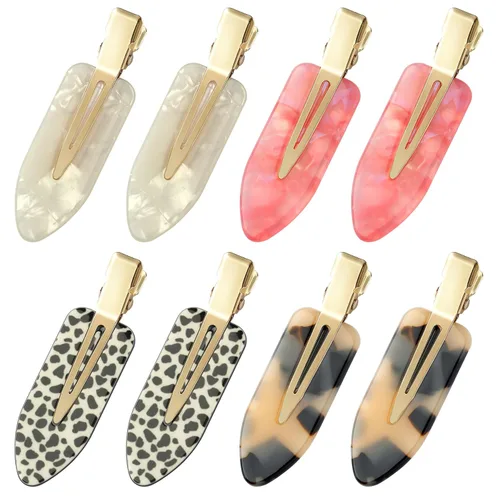 Miniatura 8 de YIERSO 8 piezas de pinzas para el cabello sin doblar, sin arrugas, pinzas para maquillaje, pinzas de pico de pato, sin abolladuras, sin arrugas