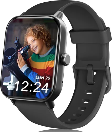 Miniatura 9 de KALINCO Reloj inteligente para niños, reloj inteligente impermeable IP68 para natación, reloj de seguimiento de actividad física de 1.8 pulgadas