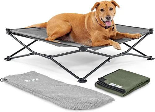 Miniatura 9 de Coolaroo On-The-Go - Kit de cama elevada para perros portátil y refrescante con tela HeatShield para perros pequeños, ligera y compacta, incluye