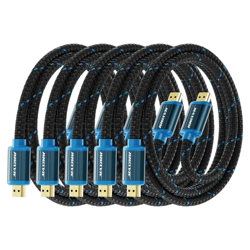 Miniatura 37 de Cable HDMI 4K Ultra HD de 1 pie (paquete de 100) Cable HDMI 2.0 trenzado de nailon, alta velocidad 18Gbps 4K60Hz HDR, 3D, 2160p, 1080p, HDCP 2.2