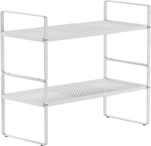 Miniatura 9 de Organizadores de estantes de gabinete expandibles de 16.5 a 27 pulgadas de largo, extensor de estantes de metal apilables para almacenamiento