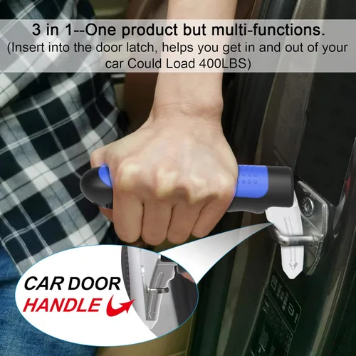 Miniatura 5 de Paquete de 2 manijas multifunción para automóvil para ancianos y discapacitados, mango de asistencia de puerta automotriz 3 en 1, cortador