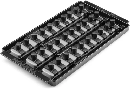 Miniatura 22 de TEKTON 3/8 Pulgadas de accionamiento x 8 Pulgadas de riel de enchufe, 10 clips (negro) OSR11210 Fabricado en EE. UU