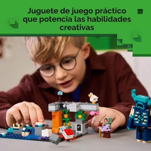 Miniatura 4 de LEGO Minecraft The Warden Encounter - Juego de construcción coleccionable para niños y niñas de 7 años en adelante, con minifigura de guardabosques