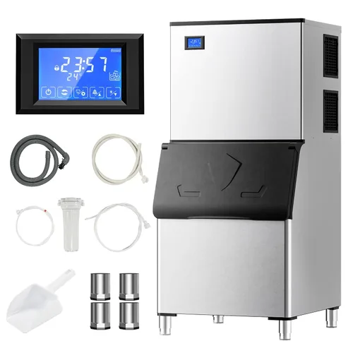 EUHOMY Commercial Ice Maker Machine,1000lbs/24H,Industrial Ice Machine with 300lbs Storage Bin,Ice Ready in 10-15 Mins,SECOP