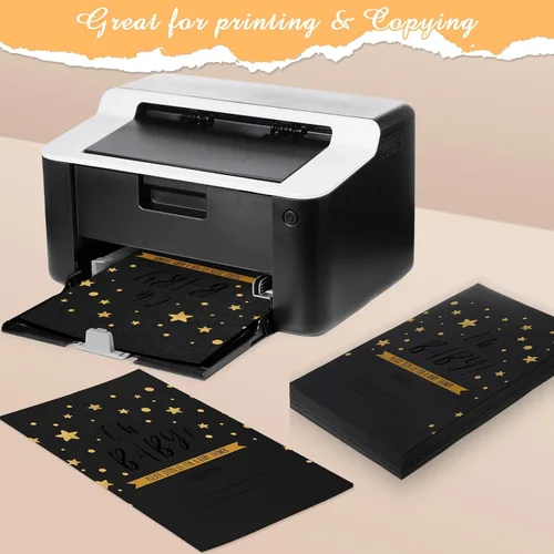 Miniatura 3 de Fulmoon 200 hojas de cartulina negra de 11 x 17 pulgadas, cubierta gruesa, 90 libras, 8.82 oz/m², papel de impresora legal pesado para artes