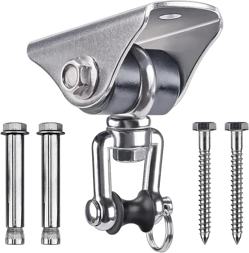 Miniatura 10 de SELEWARE Colgador de columpio de acero inoxidable resistente para techo Montaje en techo con giro libre Gancho de columpio Kit de accesorios