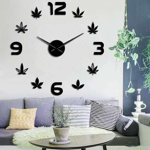 Relojes de pared grandes y simples para bricolaje, silenciosos, sin marco, arte de pared artístico para decoración del hogar (negro, 27 pulgadas)