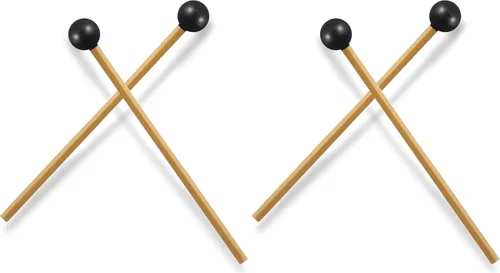 Miniatura 10 de Luomorgo 2 piezas de mazos para glockenspiel, mazos de xilófono de campana de goma, mazos de percusión, mazos de 7.7 pulgadas para palo de campana
