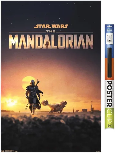 Miniatura 19 de Trends International Star Wars: The Mandalorian - Póster de pared de una hoja D23, 14.725 x 22.375 pulgadas, versión enmarcada de madera de granero