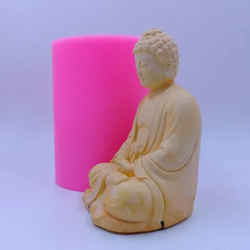 Miniatura 6 de Molde de silicona para velas de Buda de gran tamaño, para hacer velas artesanales, moldes de resina decorada, estatua de cemento de yeso, moldes