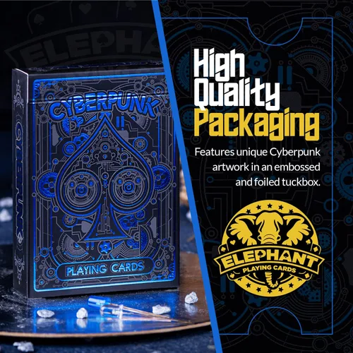 Miniatura 10 de Juego de cartas de Cyberpunk, con e-book gratuito de cartas (idioma español no garantizado), mazo de cartas prémium, cartas de póquer geniales