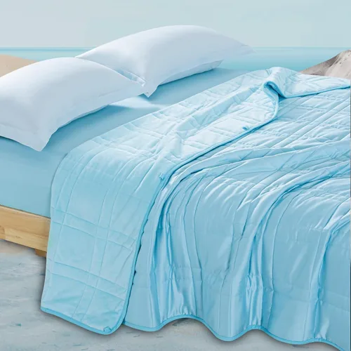 Miniatura 15 de OMYSTYLE Manta pesada reversible de 48x72 pulgadas y 15 libras para adultos, manta doble cara con peso de felpa corta cálida y tela Tencel fresca