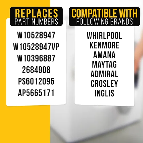 Miniatura 7 de PartsBroz W10528947 Kit de buje de accionamiento de arandela W10396887 para Whirlpool MVWC565FW1 MVWC565FW2 WTW5000DW3 MVWX655DW1 WTW5000DW1