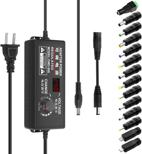 Aclorol Fuente de alimentación universal 4V-24V 5A 120W Adaptador de corriente AC/DC ajustable 100-240V AC a DC 24V 19V 12V 5V 9V 6V 5A 4A