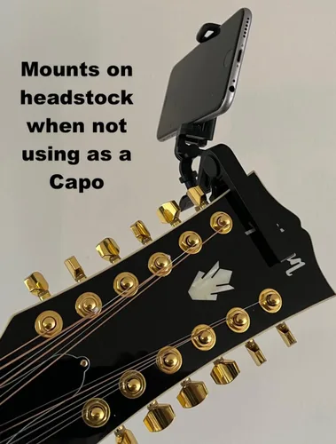 Miniatura 2 de Smart-Po Cejilla de guitarra para teléfono inteligente Abrazadera de cuello compatible con Android y iPhone Soporte para teléfono celular Ayuda