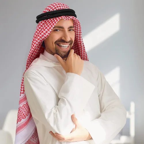 Miniatura 4 de Funtery 4 pañuelos para la cabeza árabe para hombres con cuerda Lgal Aqel Medio Oriente desierto Shemagh Wrap traje árabe turbante keffiyeh