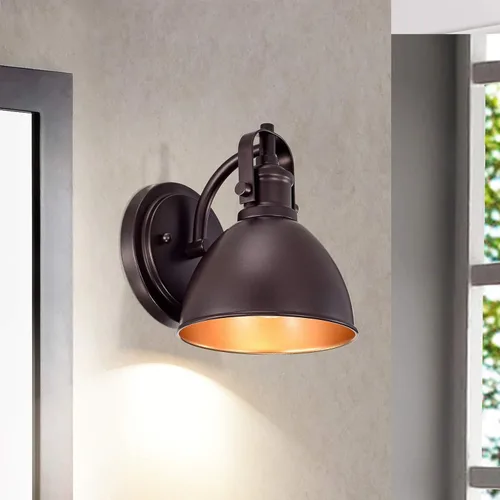 Miniatura 3 de Aplique de pared de cuello de cisne de bronce cepillado al óleo, luz de tocador rústica de 19 cm estilo granja para baño, dormitorio, garaje, porche