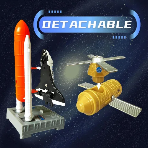 Miniatura 4 de OTONOPI Juego de juguetes de cohete espacial para niños de 3 a 9 años, 15 juguetes aeroespaciales STEM fundidos a presión con 3 cohetes, 2
