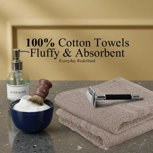 Miniatura 3 de Paquete de 24 Toallas de Mano Arena 100% Algodón Toalla de Spa – 16x26 pulgadas Toallas Faciales Altamente Absorbentes Gimnasio, Toalla para Cabello