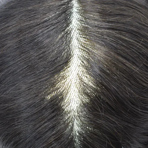 Miniatura 3 de LYRICAL HAIR Sistema de cabello humano Toupee de repuesto para hombre, monofilamento para hombre, postizo de polietileno PU, unidad de cabello
