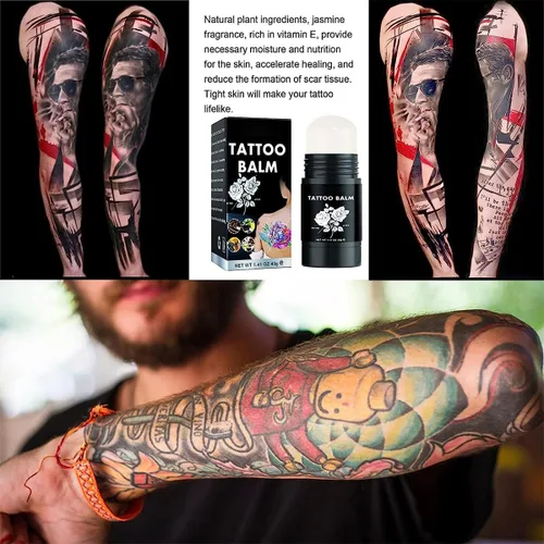 Miniatura 2 de Simple: manteca de tatuaje, bálsamo de cuidado posterior del tatuaje, cuidado del tatuaje, mejora del color que revive tatuajes viejos, hidrata