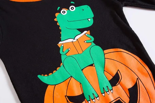 Miniatura 3 de Family Feeling Juegos de pijama de dinosaurio para niños pequeños, 100 % algodón