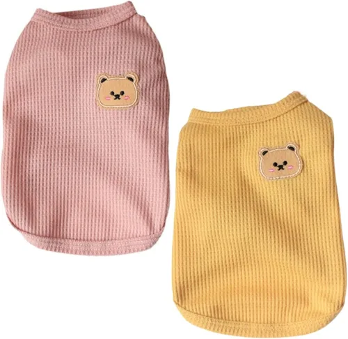 Miniatura 8 de Camisas de algodón para perros y gatos - Chalecos sin mangas suaves, transpirables y elásticos para perros pequeños y medianos