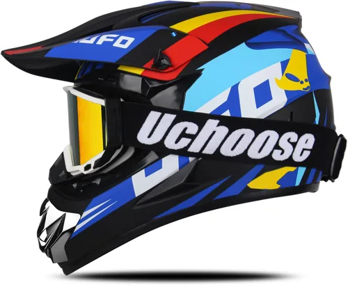 Miniatura 11 de Casco de motocross para niños, casco ATV juvenil aprobado por DOT, para 4 ruedas, motocross, BMX, MX, UTV, Go Kart, carreras, béisbol, incluye gafas