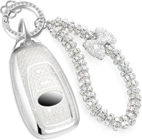 Miniatura 39 de Funda para llavero Jeep con llavero trenzado de diamante de lujo, funda suave mejorada para Wrangler Rubicon Gladiator JL JLU JT Sahara JLU Flip