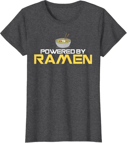 Miniatura 4 de Camiseta de fideos de anime japoneses Powered By Ramen, Negro, S
