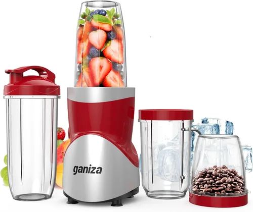 Miniatura 8 de Ganiza Licuadora para Batidos, licuadora de 900W para batidos y licuados, Combo de licuadora personal y molinillo de 15 piezas para cocina, batidora