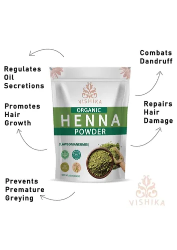 Miniatura 3 de Polvo de henna herbales Colorante y acondicionador natural para el cabello Fortificado con 9 hierbas botánicas del Himalaya para nutrir