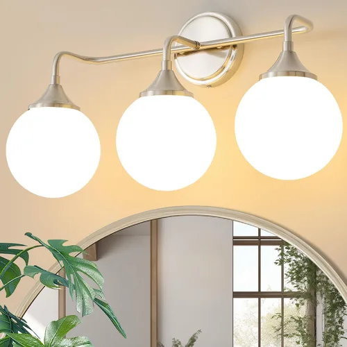 Miniatura 21 de Accesorios de Iluminación para Baño Negros, Iluminación Moderna de Tocador Sobre Espejo, Aplique de Pared Negro Mate Moderno de Mediados de Siglo