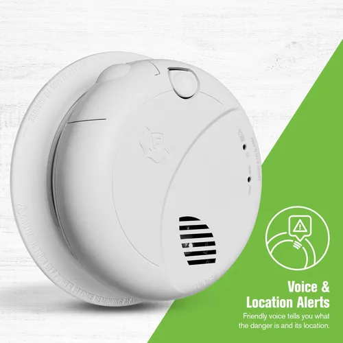 Miniatura 2 de First Alert SMCO100V-AC, Alarma de combinación cableada para humo y monóxido de carbono con interconexión, respaldo de batería y alertas de voz
