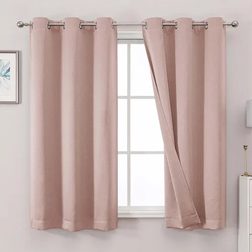 Miniatura 22 de OWENIE Cortinas 100% opacas de 96 pulgadas de largo, 2 paneles para dormitorio, sala de estar, cortinas superiores con aislamiento térmico