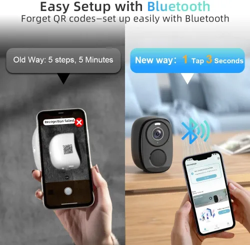Miniatura 4 de Rraycom Cámaras de seguridad WiFi 5G/2.4G inalámbricas para exteriores, cámara AI de detección de movimiento con alarma de sirena alimentada por